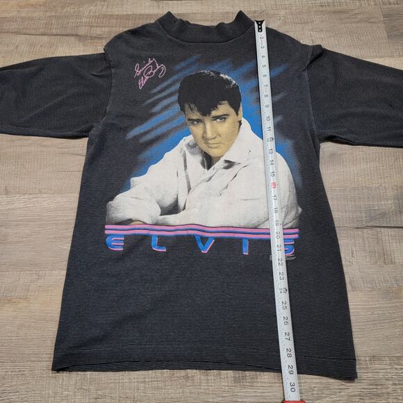 Vintage 1998 Elvis Presley Long Sleeve Mock Neck Graphic T Shirt Memphis Large - Picture 6 of 8